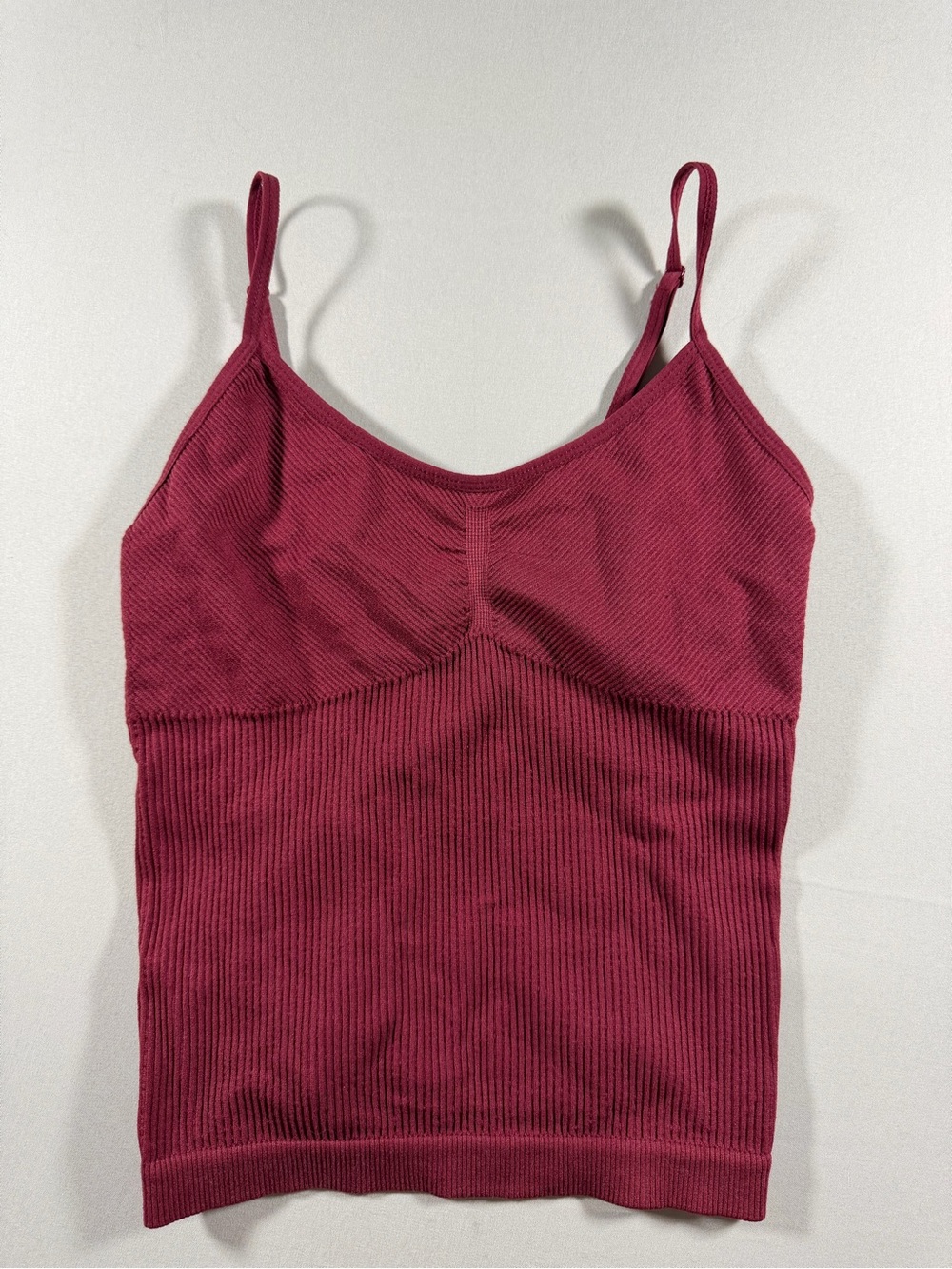 No Boundaries Ribbed Spaghetti-Strap Camisole — Wine